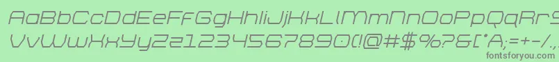 フォントbrettonsemiboldital – 緑の背景に灰色の文字