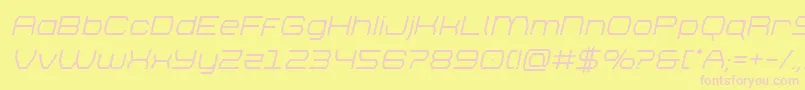 brettonsemiboldital-fontti – vaaleanpunaiset fontit keltaisella taustalla