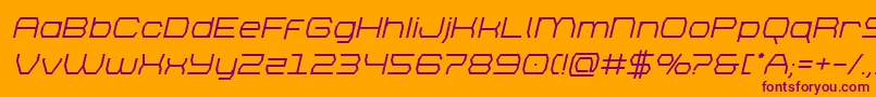 brettonsemiboldital Font – Purple Fonts on Orange Background