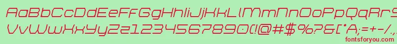 brettonsemiboldital Font – Red Fonts on Green Background