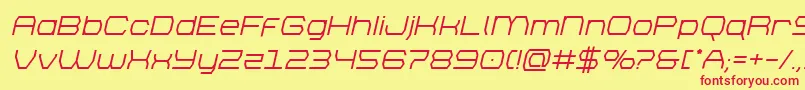 brettonsemiboldital Font – Red Fonts on Yellow Background