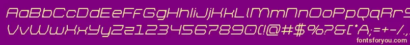 Шрифт brettonsemiboldital – жёлтые шрифты на фиолетовом фоне
