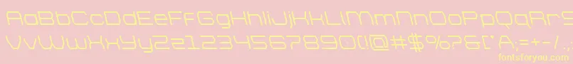 brettonsemiboldleft-Schriftart – Gelbe Schriften auf rosa Hintergrund