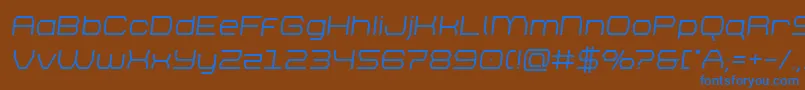 フォントbrettonsemiboldsemital – 茶色の背景に青い文字
