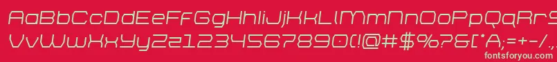 フォントbrettonsemiboldsemital – 赤い背景に緑の文字