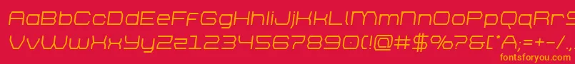 フォントbrettonsemiboldsemital – 赤い背景にオレンジの文字