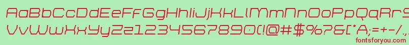 brettonsemiboldsemital Font – Red Fonts on Green Background