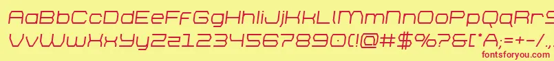 Шрифт brettonsemiboldsemital – красные шрифты на жёлтом фоне