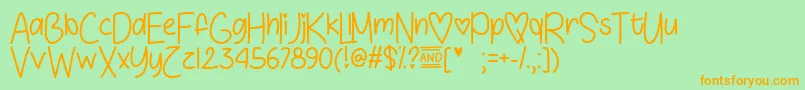 LoveSunshineOtf Font – Orange Fonts on Green Background