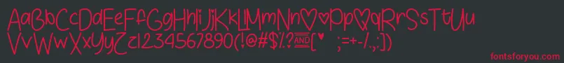 LoveSunshineOtf Font – Red Fonts on Black Background