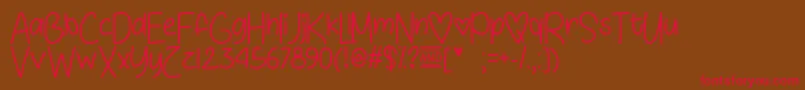 LoveSunshineOtf Font – Red Fonts on Brown Background