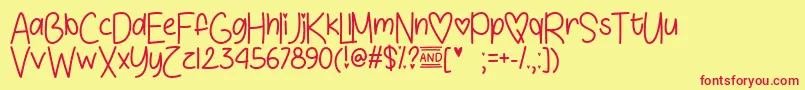 LoveSunshineOtf Font – Red Fonts on Yellow Background