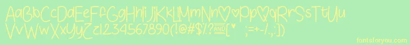 LoveSunshineOtf Font – Yellow Fonts on Green Background