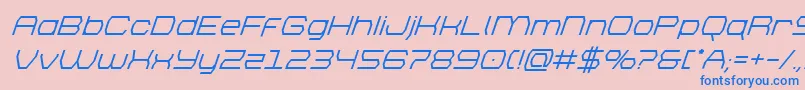 フォントbrettonsemiboldsuperital – ピンクの背景に青い文字