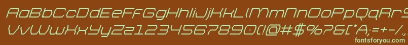 brettonsemiboldsuperital-fontti – vihreät fontit ruskealla taustalla