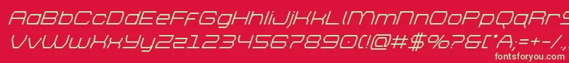 フォントbrettonsemiboldsuperital – 赤い背景に緑の文字