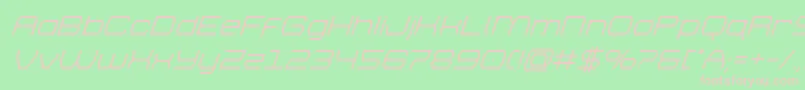 Шрифт brettonsemiboldsuperital – розовые шрифты на зелёном фоне