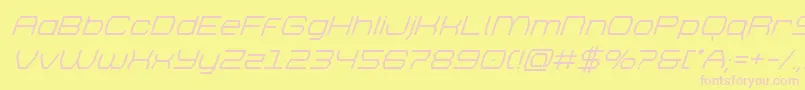 brettonsemiboldsuperital Font – Pink Fonts on Yellow Background