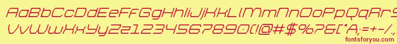 brettonsemiboldsuperital-Schriftart – Rote Schriften auf gelbem Hintergrund