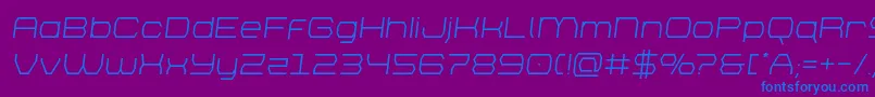 brettonsemital-Schriftart – Blaue Schriften auf violettem Hintergrund