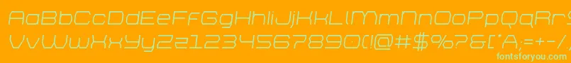Шрифт brettonsemital – зелёные шрифты на оранжевом фоне