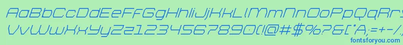 brettonsuperital Font – Blue Fonts on Green Background