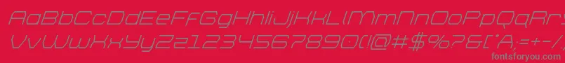 brettonsuperital Font – Gray Fonts on Red Background