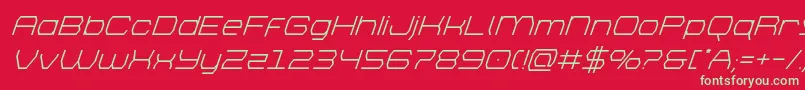 フォントbrettonsuperital – 赤い背景に緑の文字