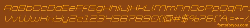 brettonsuperital-Schriftart – Orangefarbene Schriften auf braunem Hintergrund