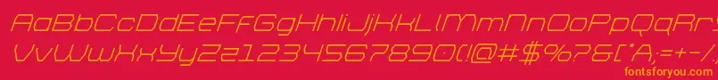 brettonsuperital Font – Orange Fonts on Red Background