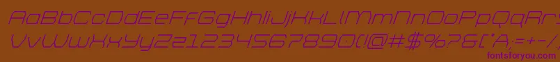 brettonsuperital Font – Purple Fonts on Brown Background