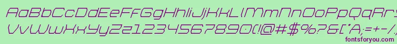 brettonsuperital Font – Purple Fonts on Green Background