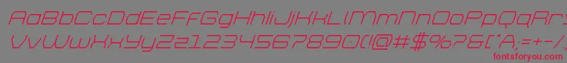brettonsuperital Font – Red Fonts on Gray Background