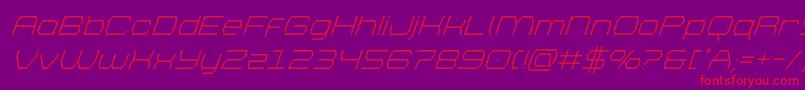 brettonsuperital Font – Red Fonts on Purple Background