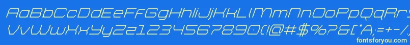 brettonsuperital Font – Yellow Fonts on Blue Background