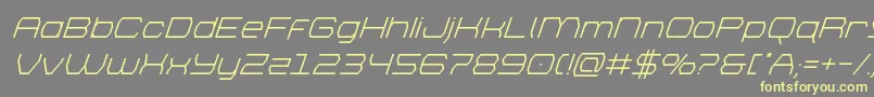 brettonsuperital Font – Yellow Fonts on Gray Background