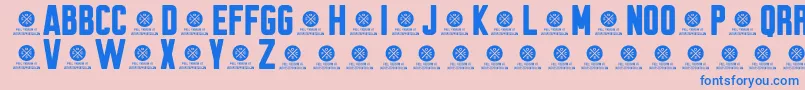 Brewmaster Gothic Round Demo Font – Blue Fonts on Pink Background