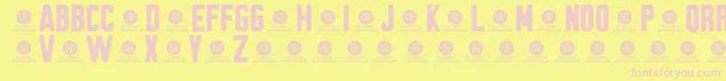Brewmaster Gothic Round Demo-fontti – vaaleanpunaiset fontit keltaisella taustalla