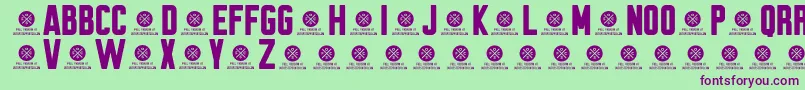 Brewmaster Gothic Round Demo Font – Purple Fonts on Green Background