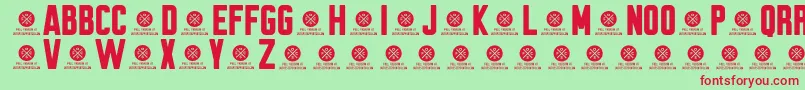 Brewmaster Gothic Round Demo Font – Red Fonts on Green Background