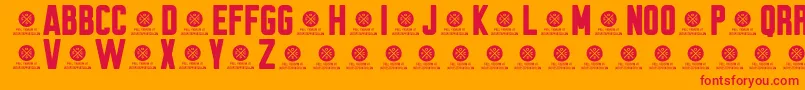 Brewmaster Gothic Round Demo Font – Red Fonts on Orange Background