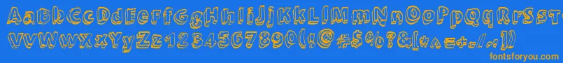 Brewski Font – Orange Fonts on Blue Background