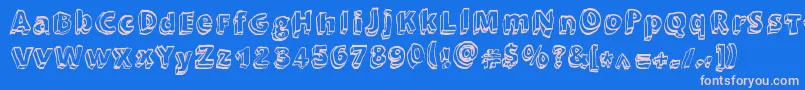 Brewski Font – Pink Fonts on Blue Background