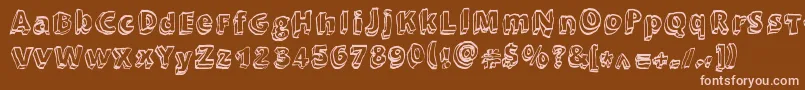 Brewski Font – Pink Fonts on Brown Background