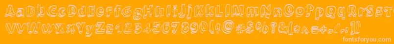 Brewski Font – Pink Fonts on Orange Background