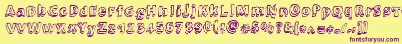 Brewski-Schriftart – Violette Schriften auf gelbem Hintergrund