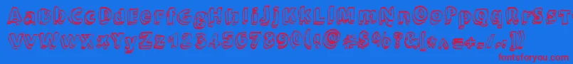 Brewski Font – Red Fonts on Blue Background