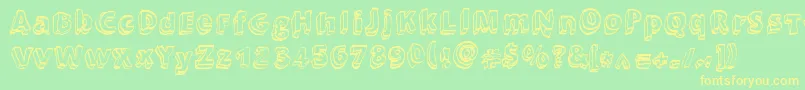 Brewski Font – Yellow Fonts on Green Background