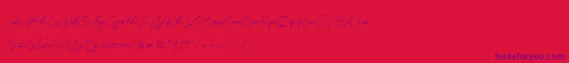 Brian Strait personal use Font – Purple Fonts on Red Background