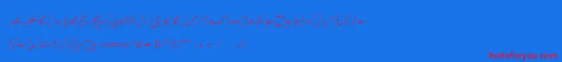 Brian Strait personal use-Schriftart – Rote Schriften auf blauem Hintergrund